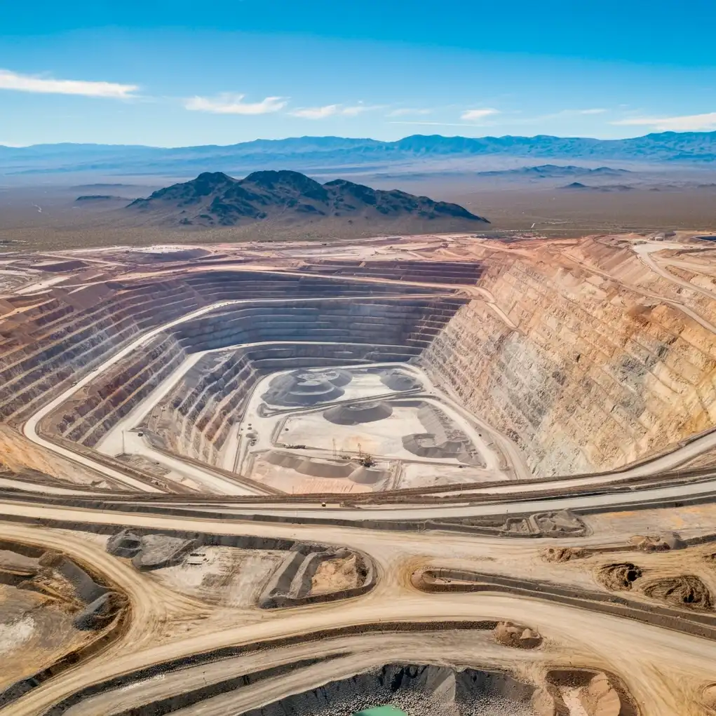 Aerial view of an open-pit mine